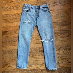 Levi’s Light Wash Distressed 501 S Women’s Skinny Jeans - Size 28 (W28 L28)
